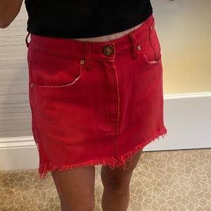 One teaspoon red denim mini skirt